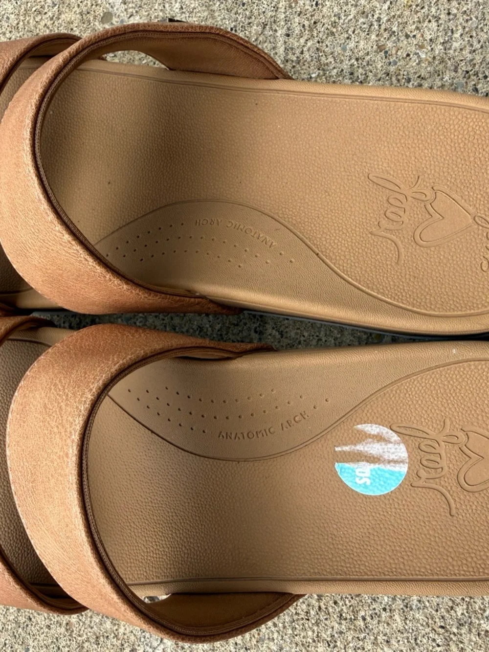 Reef Double-Strap Slide Sandals in Tan Brown - Picture 7 of 8